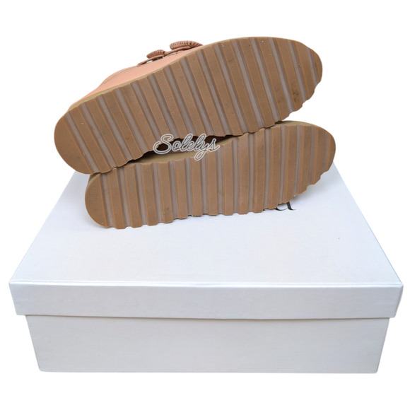 Beklina Desert Boot Nattsu Tan Leather Platform Bootie Size 6 Handmade in Peru - Picture 8 of 12